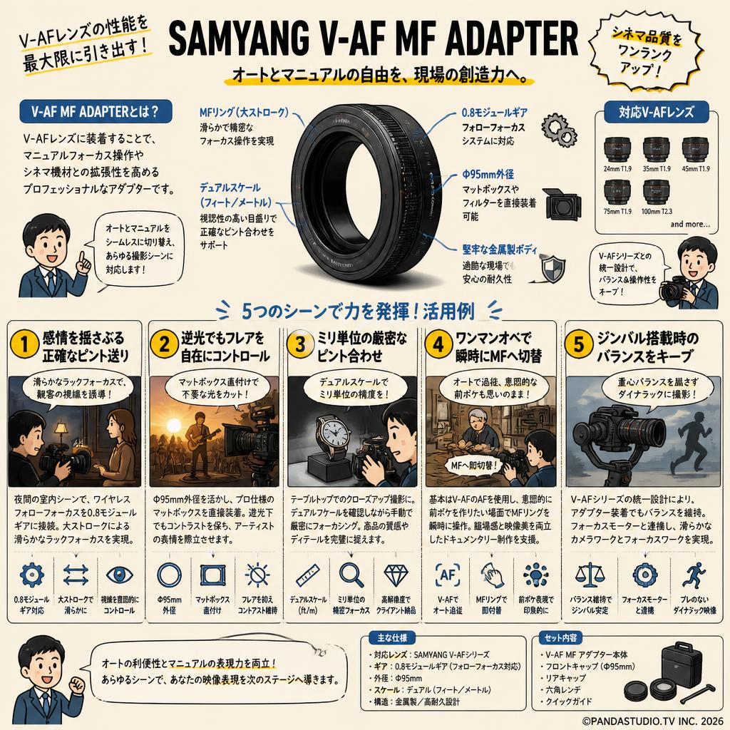 SAMYANG V-AF MF Adapter 用途