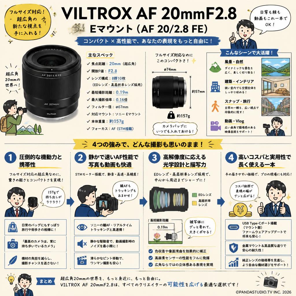 VILTROX AF 20mmF2.8  Eマウント ( AF 20/2.8 FE ) 概要