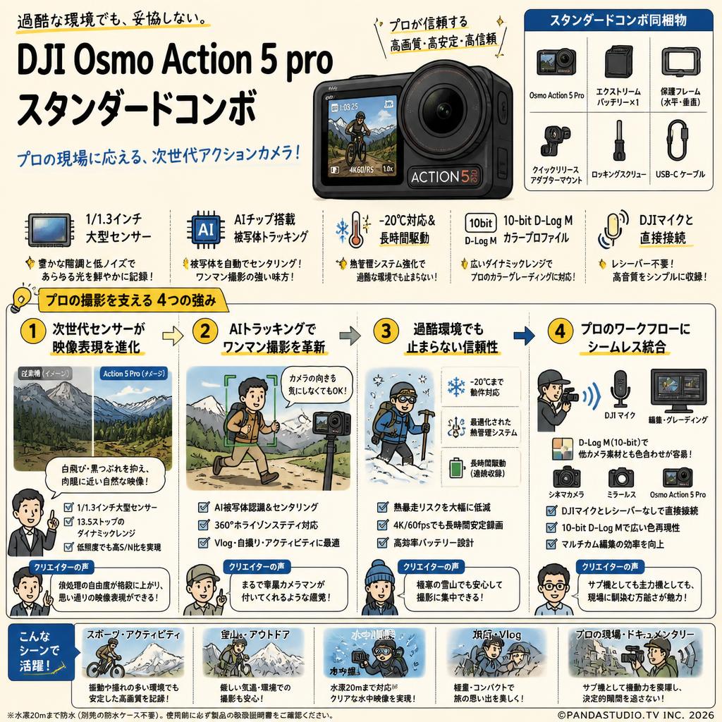 DJI Osmo Action 5 pro スタンダードコンボ 概要