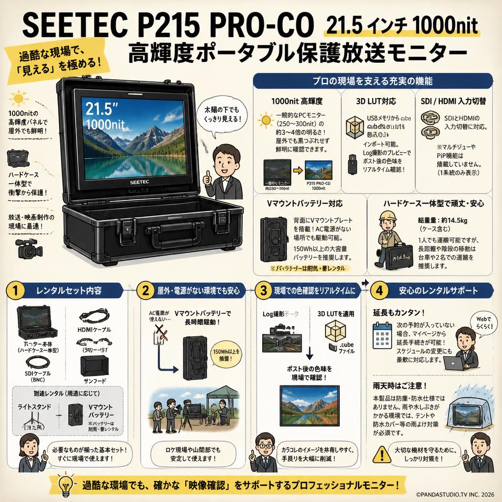 SEETEC P215 PRO-CO 21.5 インチ 1000nit 高輝度ポータブル保護放送モニター FAQ（よくある質問と答え）