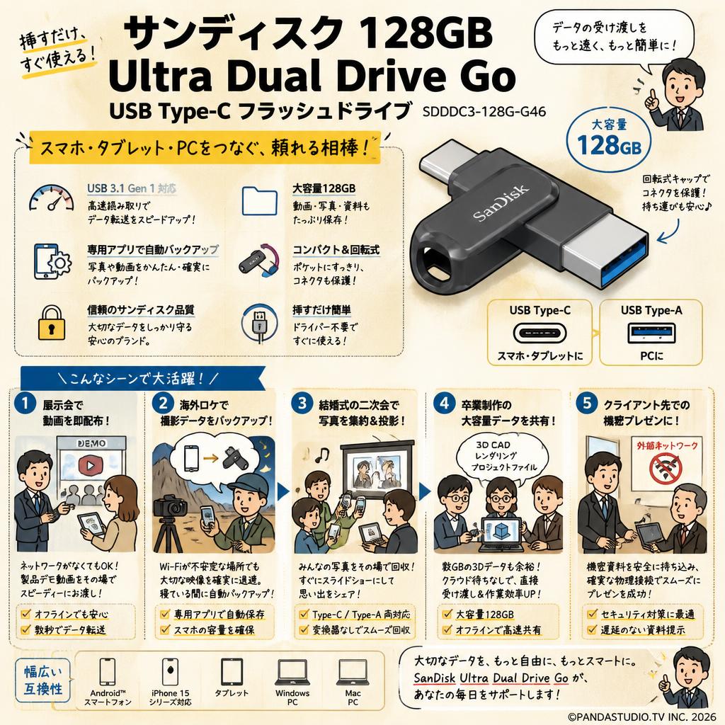 SanDisk 128GB Ultra Dual Drive Go USB Type-C Flash Drive - SDDDC3-128G-G46 用途