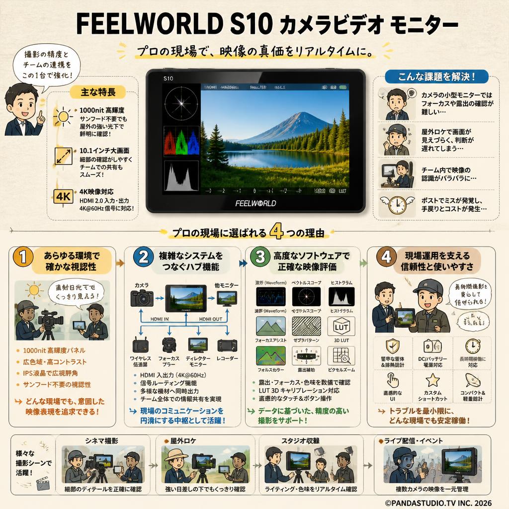 FEELWORLD S10 カメラビデオ モニター 概要