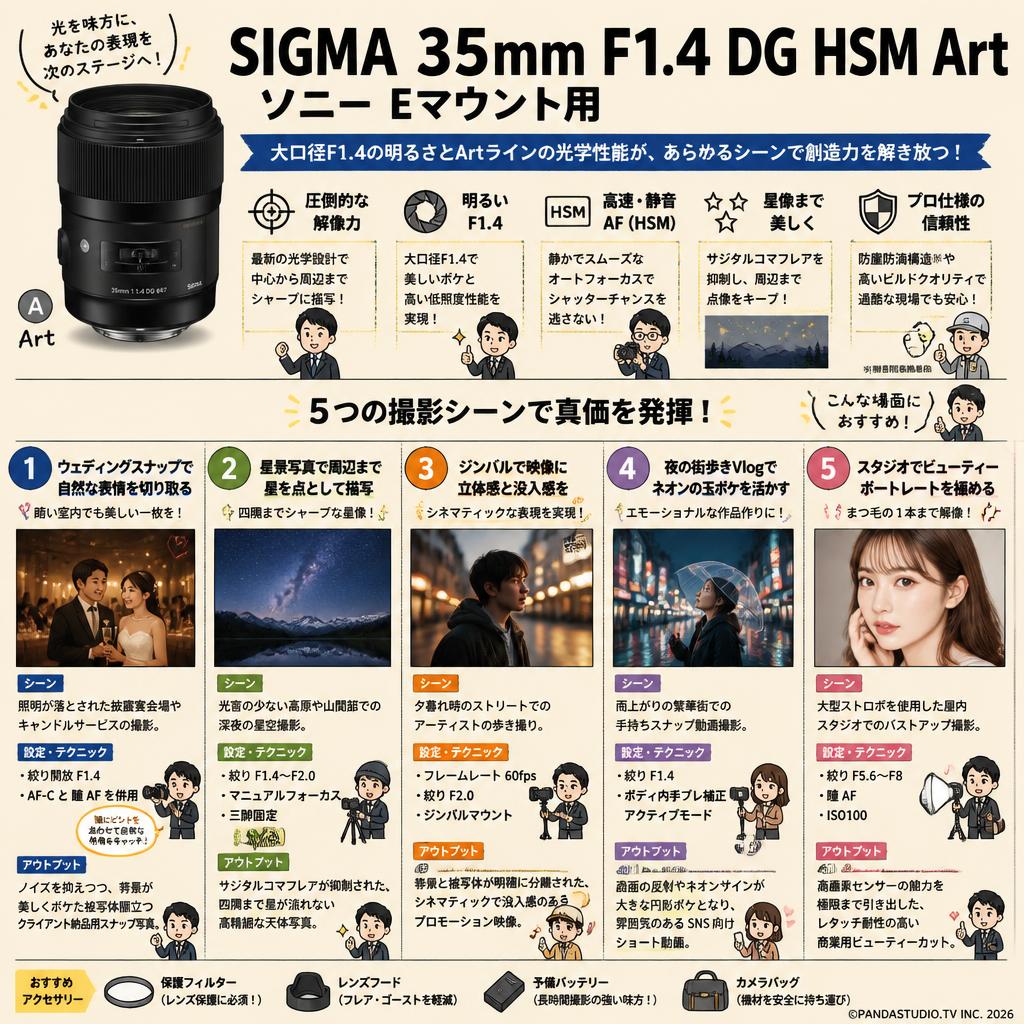 SIGMA 35mm F1.4 DG HSM Art / ソニー E マウント用 用途