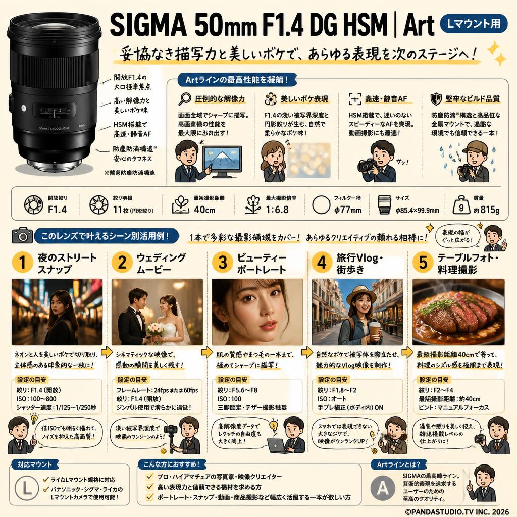 SIGMA 50mm F1.4 DG HSM | Art / Lマウント用 用途