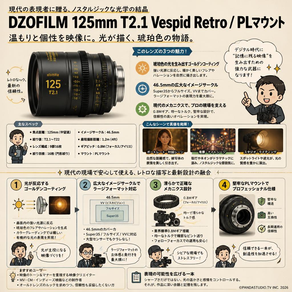 DZOFILM 125mm T2.1 Vespid Retro / PLマウント 概要