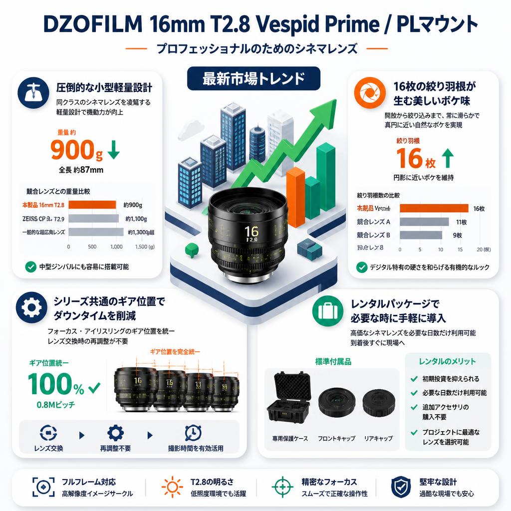 DZOFILM 16mm T2.8 Vespid Prime / PLマウント セールスポイント