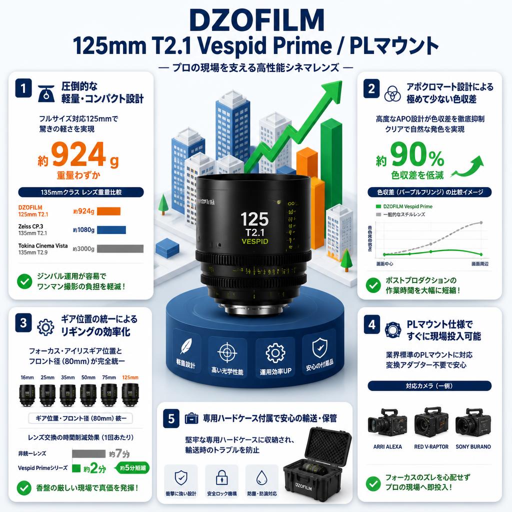 DZOFILM 125mm T2.1 Vespid Prime / PLマウント セールスポイント