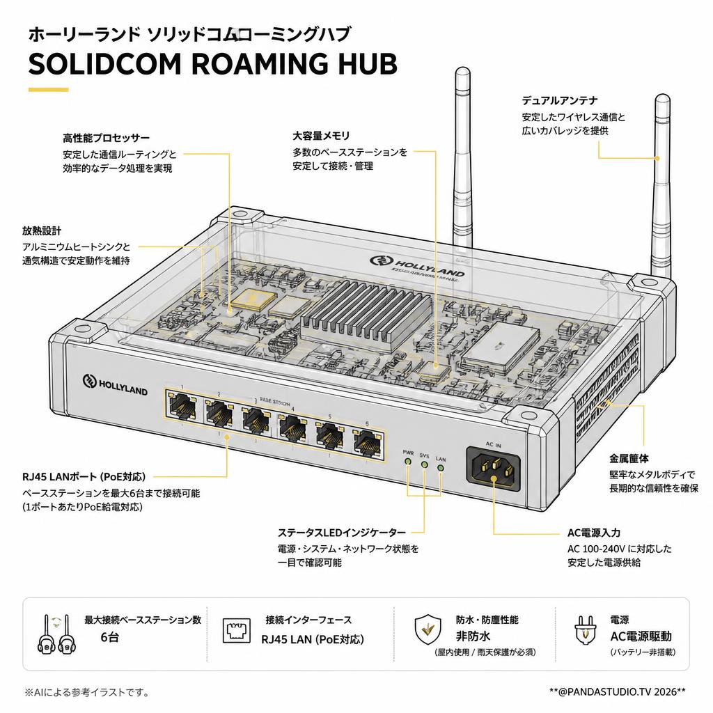Hollyland Solidcom Roaming Hub スペック