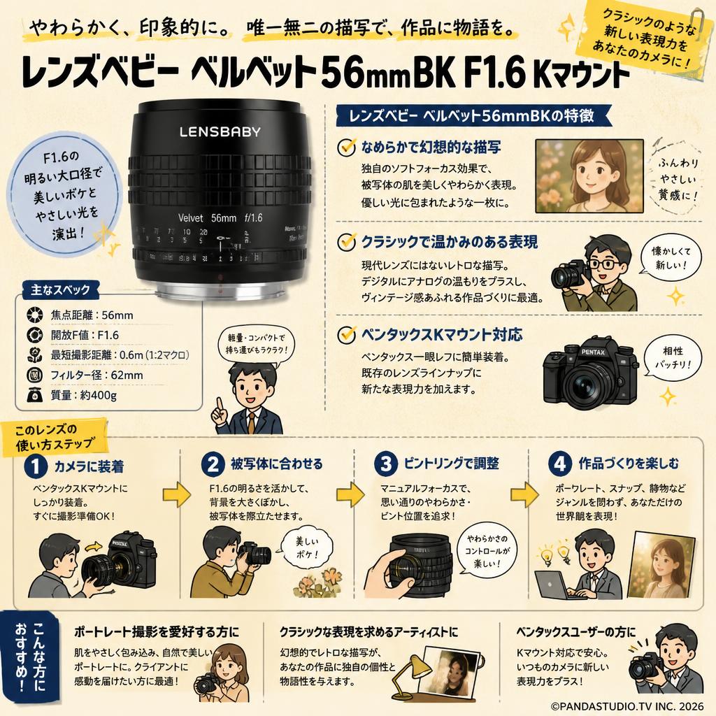 レンズベビー ベルベット56mmBK F1.6 Kマウント おもな対象のお客様