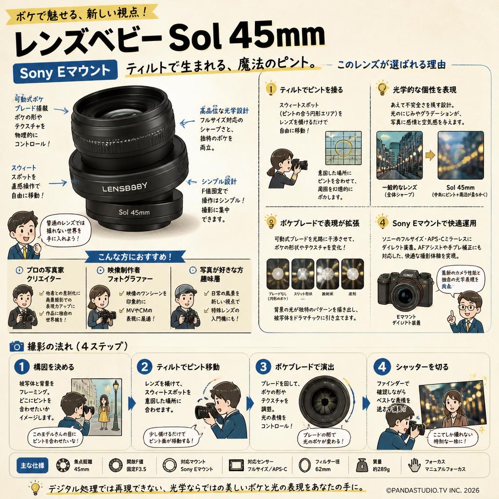 レンズベビー Sol 45mm Sony Eマウント 概要