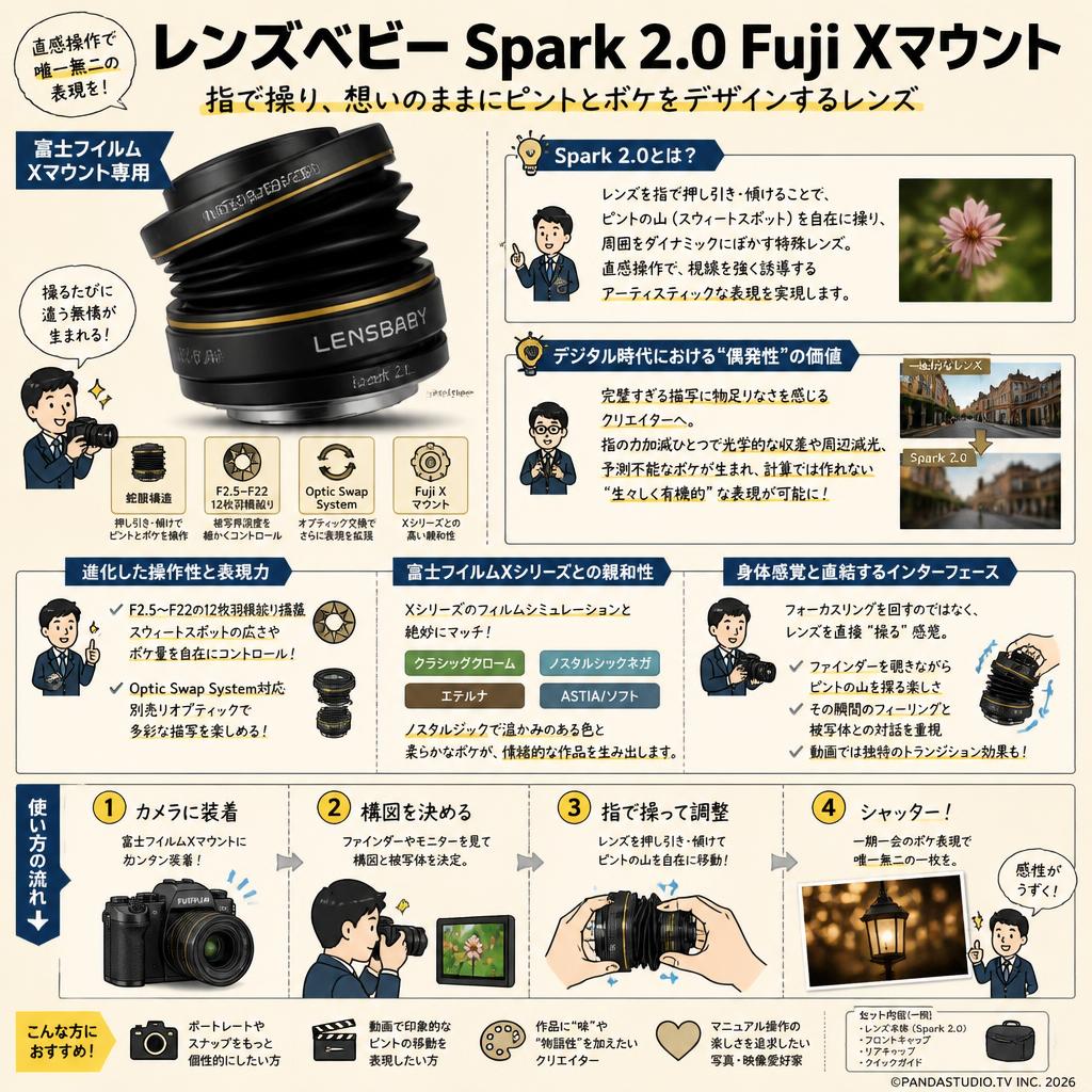 レンズベビー Spark 2.0 Fuji Xマウント 概要