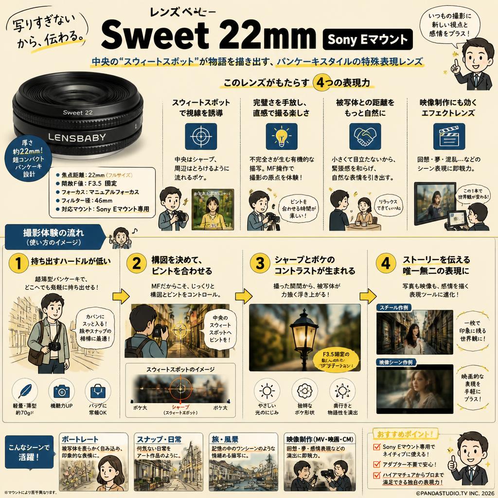 レンズベビー Sweet 22mm Sony Eマウント 概要