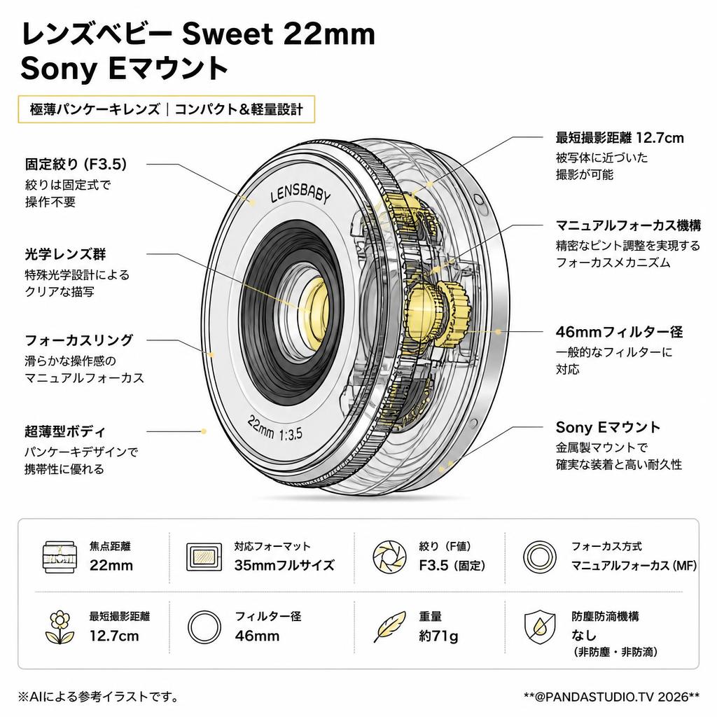 レンズベビー Sweet 22mm Sony Eマウント スペック