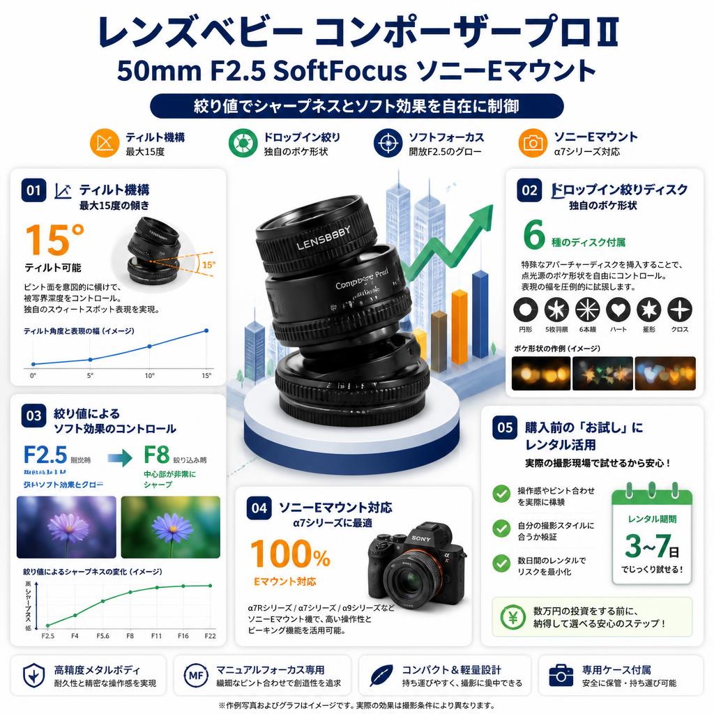 レンズベビー コンポーザープロⅡ  50mm F2.5 SoftFocus ソニーEマウント セールスポイント
