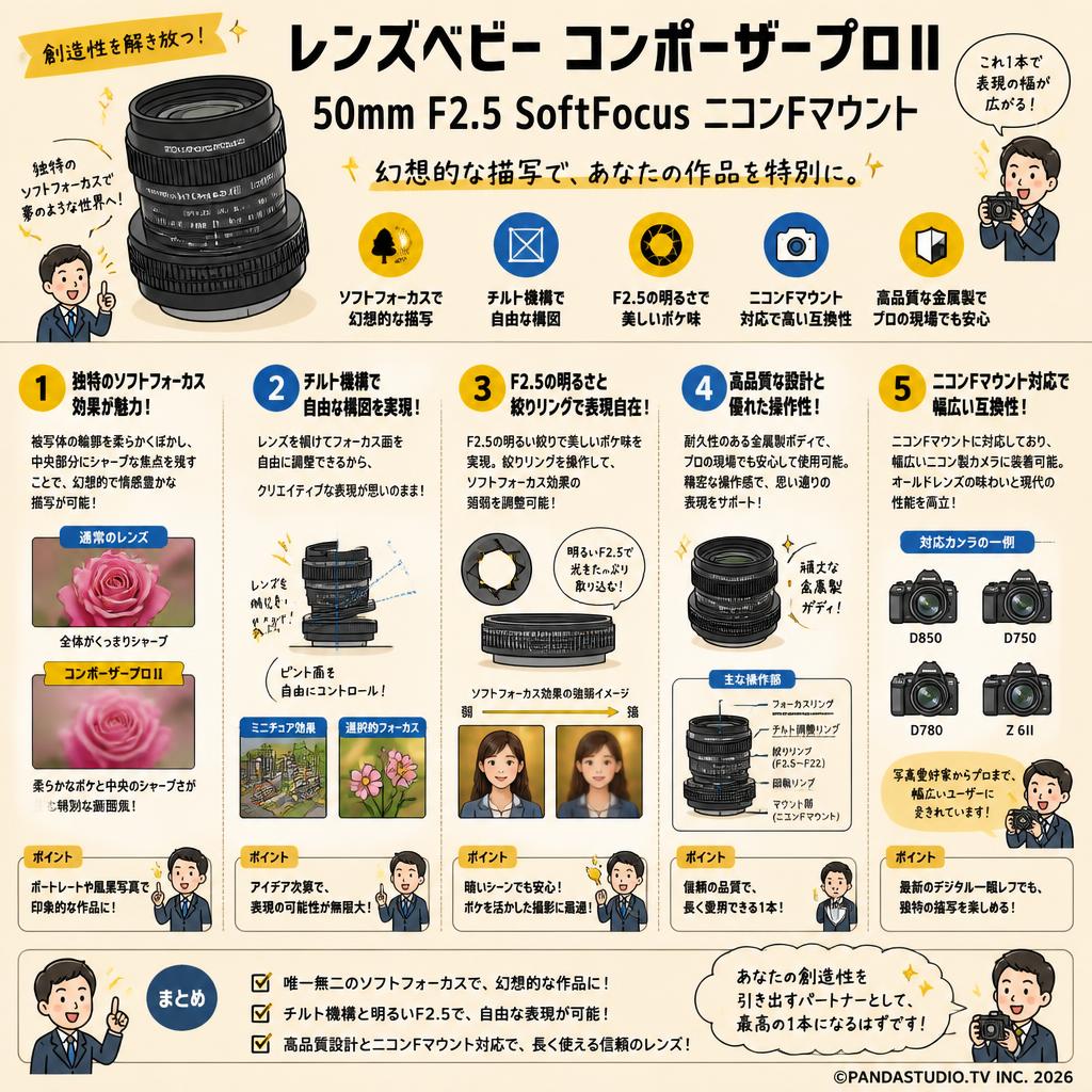 レンズベビー  コンポーザープロⅡ50mm F2.5 SoftFocus ニコンFマウント 概要