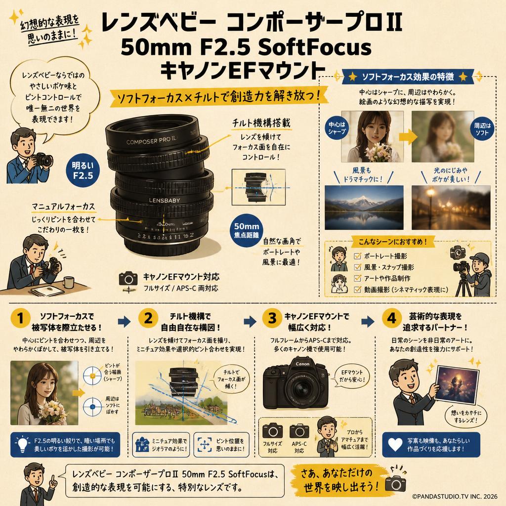 レンズベビー コンポーザープロⅡ 50mm F2.5 SoftFocus  キャノンEFマウント 概要