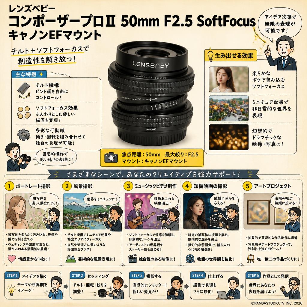 レンズベビー コンポーザープロⅡ 50mm F2.5 SoftFocus  キャノンEFマウント 用途