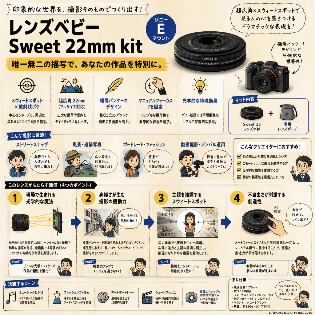 レンズベビー Sweet 22mm kit  ソニーEマウント 概要