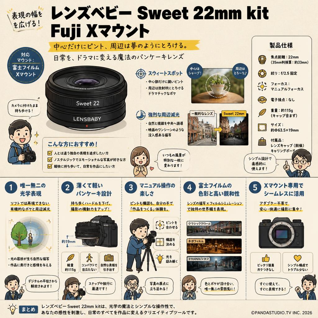 レンズベビー Sweet 22mm kit Fuji  Xマウント 概要