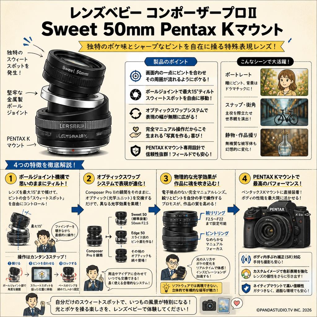レンズベビー コンポーザープロⅡ Sweet 50mm Pentax Kマウント 概要