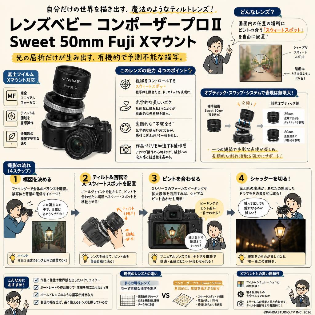 レンズベビー コンポーザープロⅡ Sweet 50mm Fuji Xマウント 概要