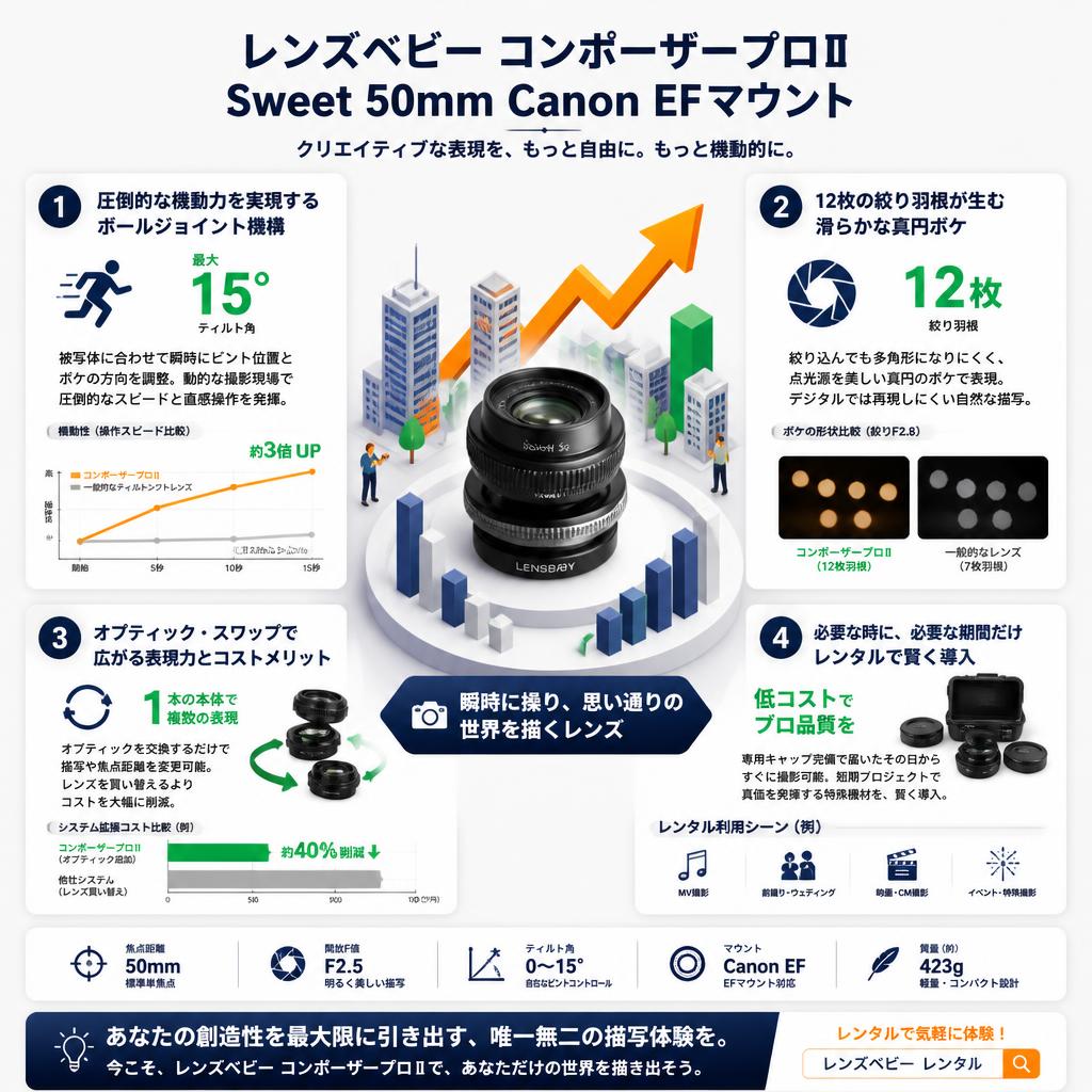 レンズベビー コンポーザープロⅡ Sweet 50mm Canon EFマウント セールスポイント