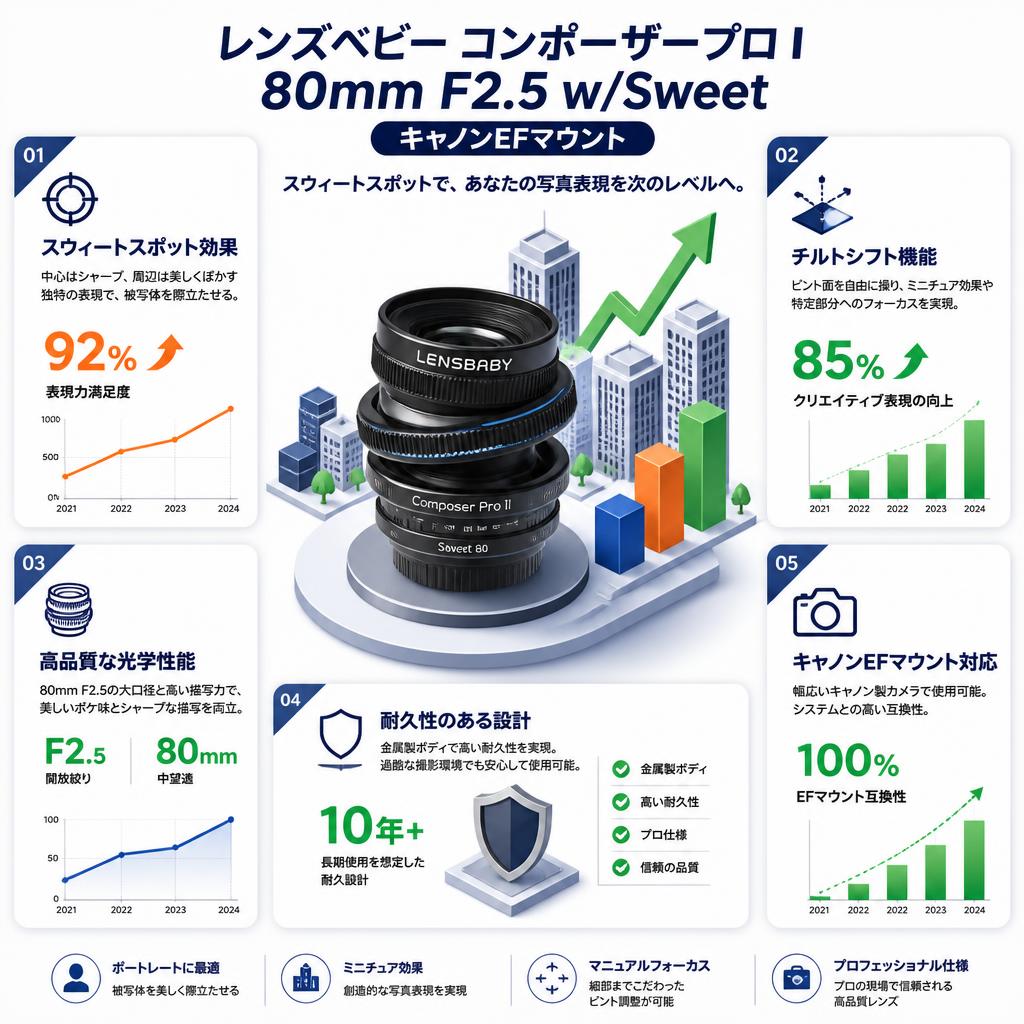 レンズベビー コンポーザープロⅡ 80mm F2.5 w/Sweet キャノンEFマウント セールスポイント