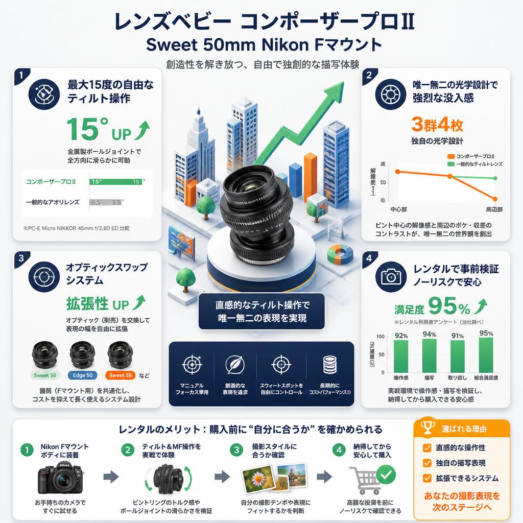 レンズベビー コンポーザープロⅡ Sweet 50mm Nikon Fマウント セールスポイント