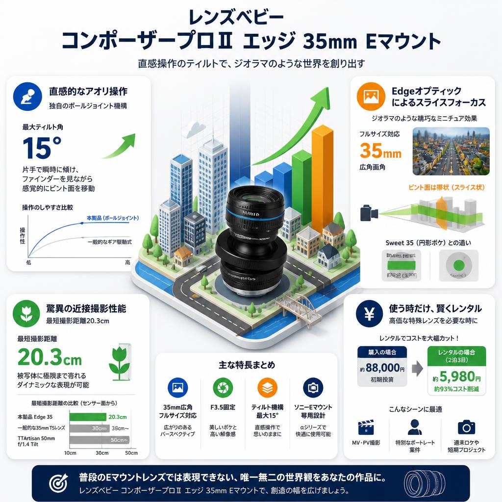 レンズベビー コンポーザープロⅡ エッジ 35mm Eマウント セールスポイント