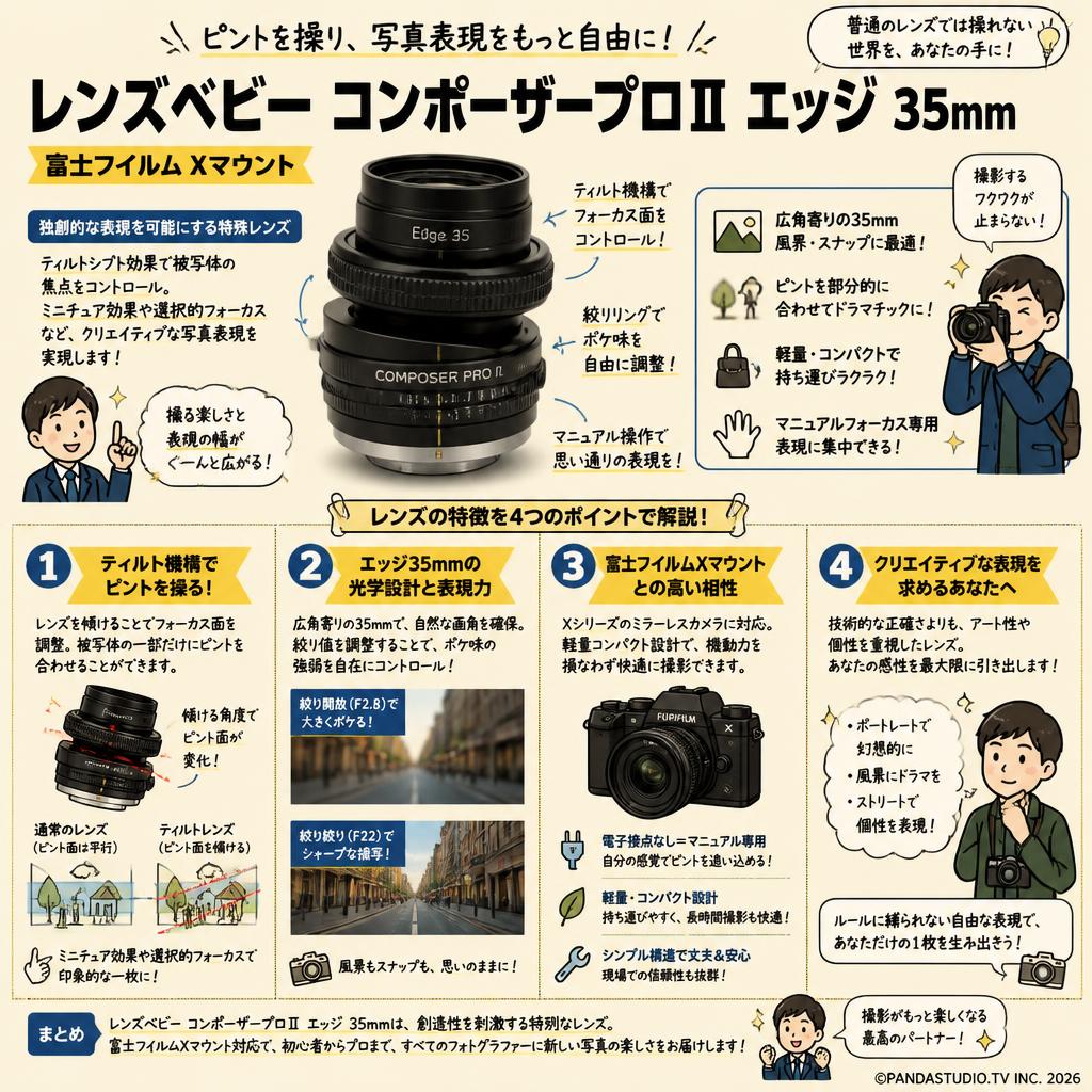 レンズベビー コンポーザープロⅡ エッジ 35mm 富士フイルム Xマウント 概要