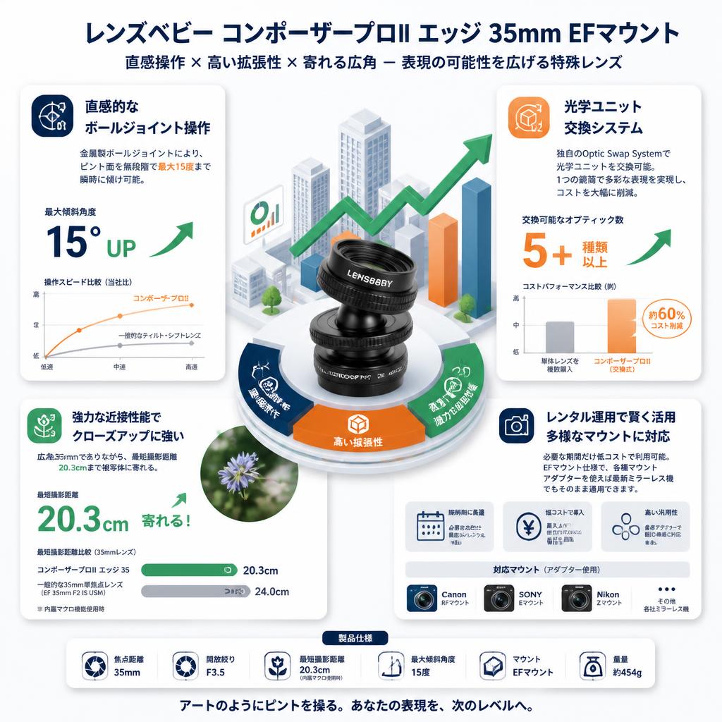 レンズベビー コンポーザープロⅡ エッジ 35mm EFマウント セールスポイント