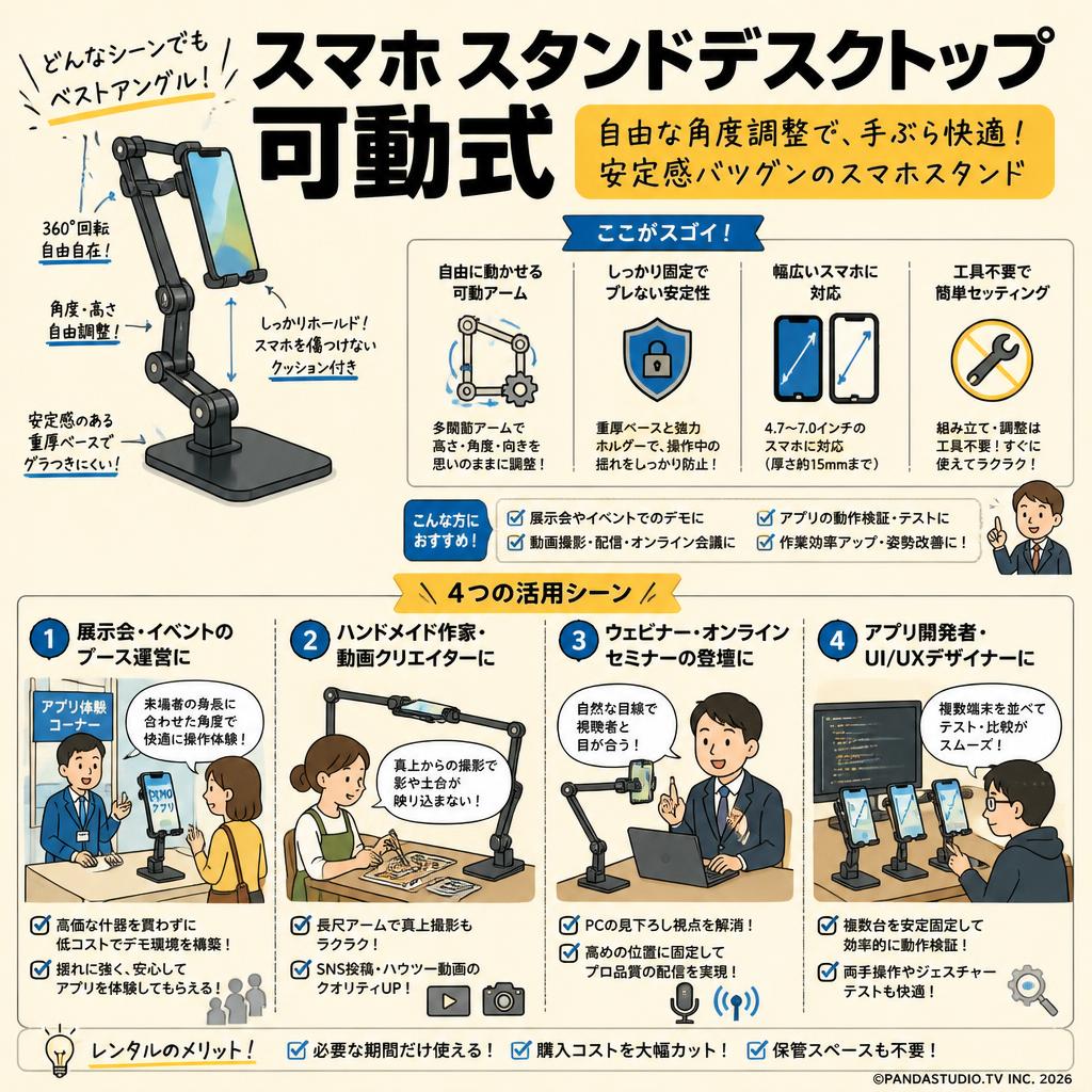スマホ スタンドデスクトップ 可動式 おもな対象のお客様