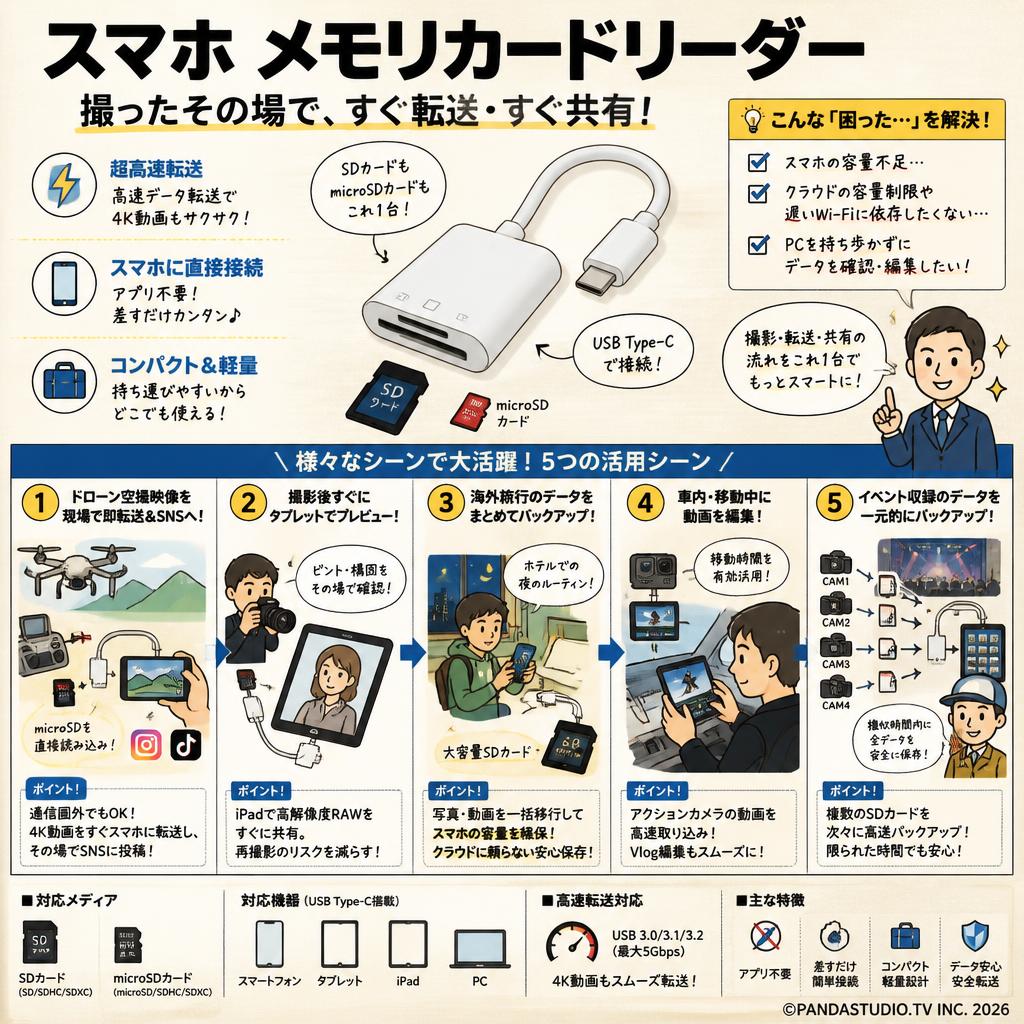 スマホ メモリカードリーダー 用途