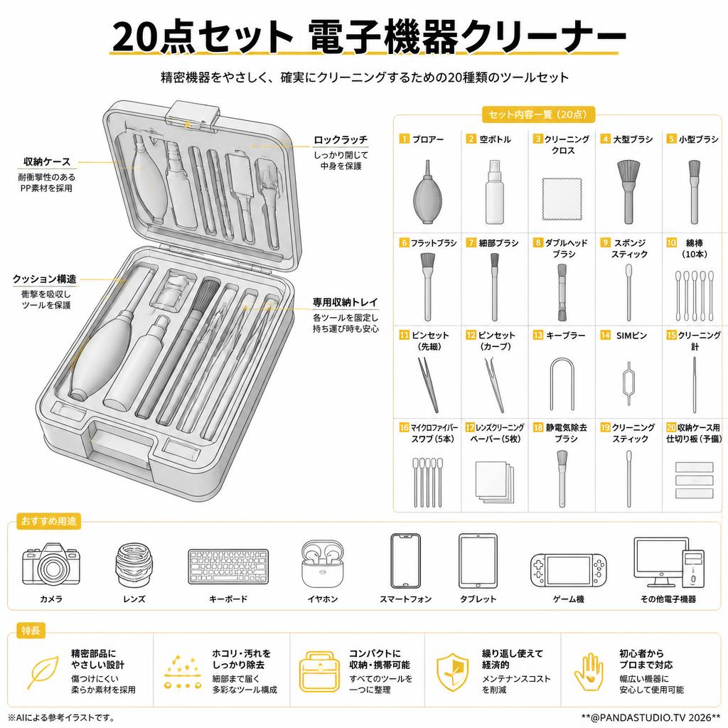 20点セット 電子機器クリーナー スペック