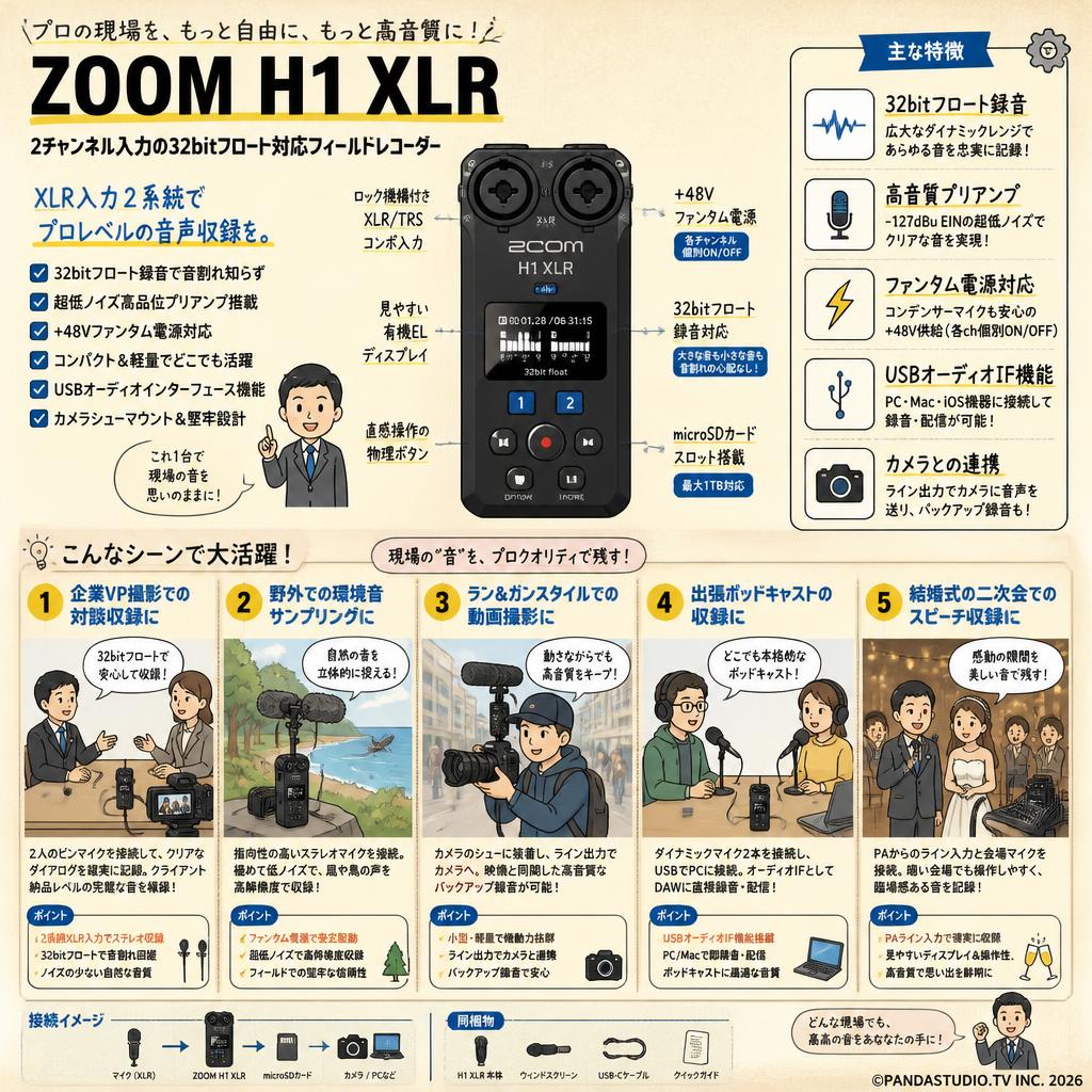 ZOOM H1 XLR 用途