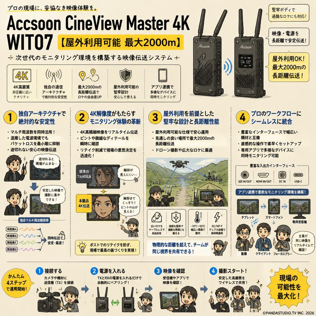 Accsoon CineView Master 4K WIT07【屋外利用可能 最大2000m】 概要