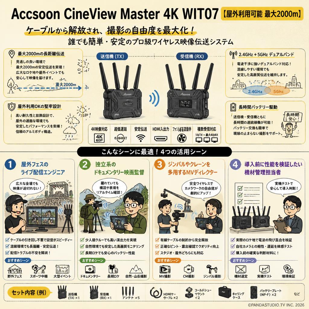 Accsoon CineView Master 4K WIT07【屋外利用可能 最大2000m】 おもな対象のお客様