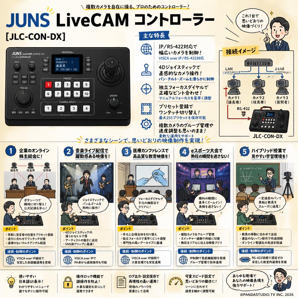 JUNS LiveCAM コントローラー [JLC-CON-DX] 用途