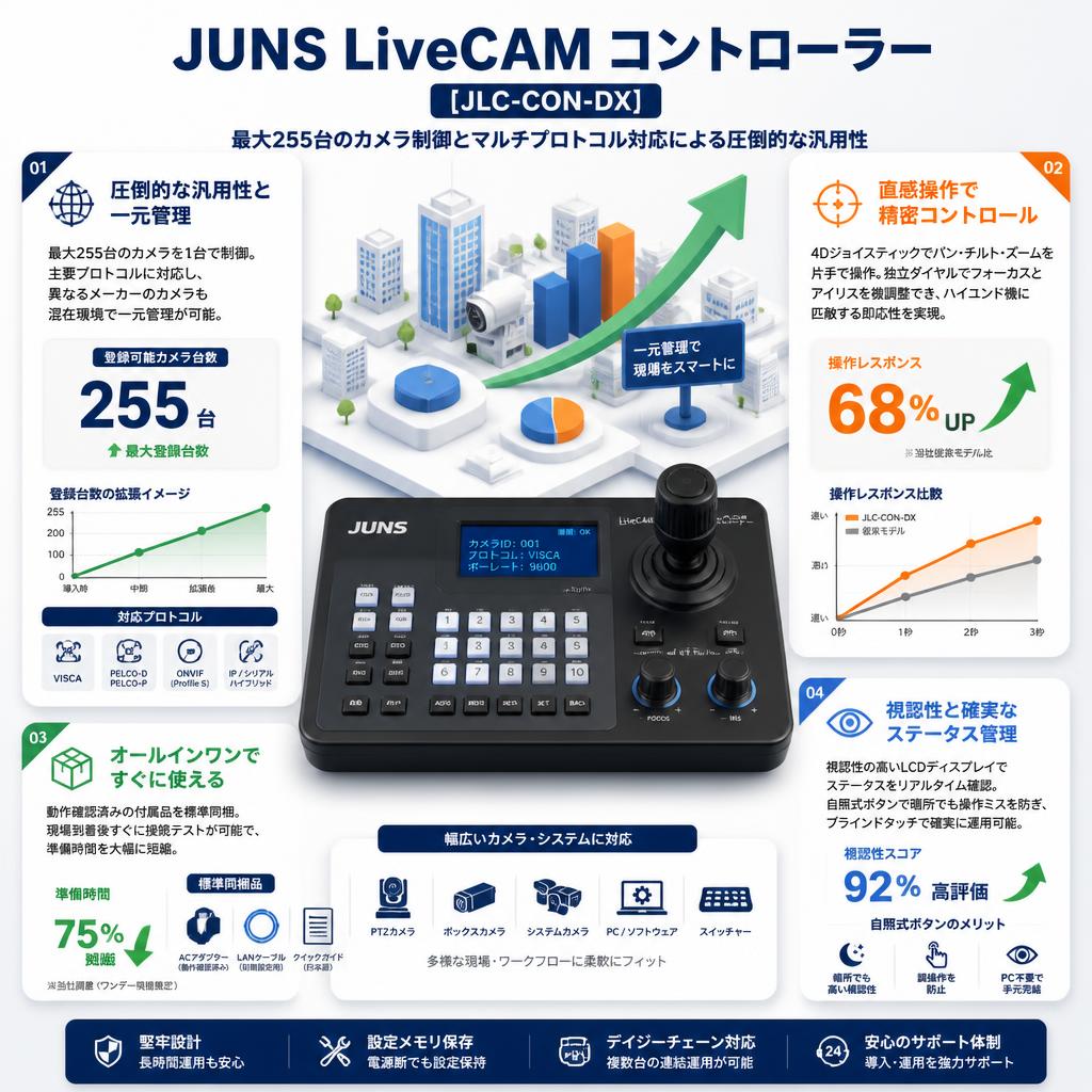 JUNS LiveCAM コントローラー [JLC-CON-DX] セールスポイント