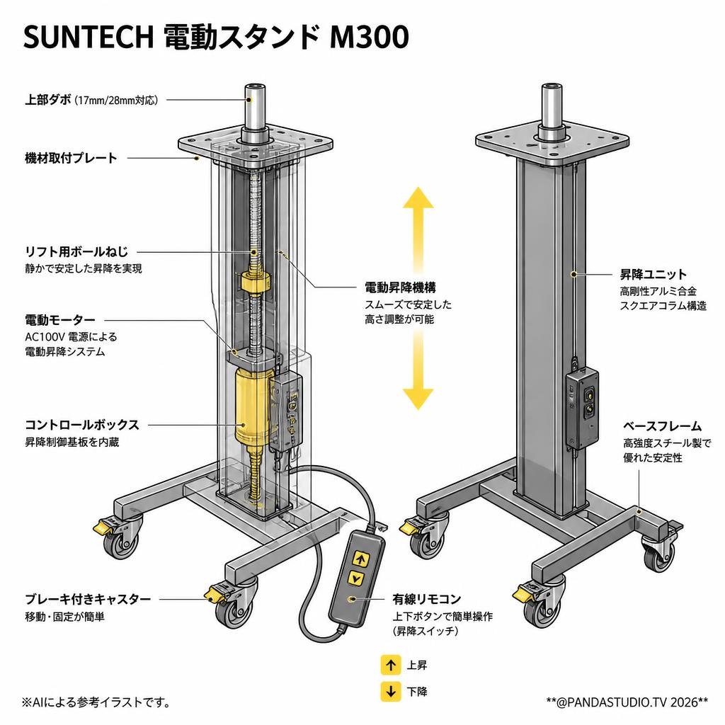 SUNTECH 電動スタンド M300 スペック
