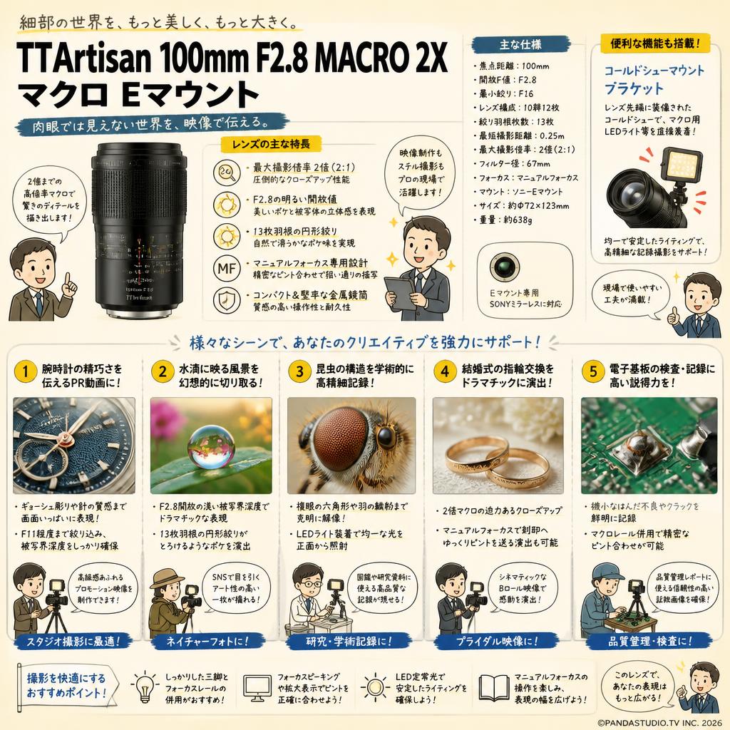 TTArtisan 100mm F2.8 MACRO 2X マクロ Eマウント 用途