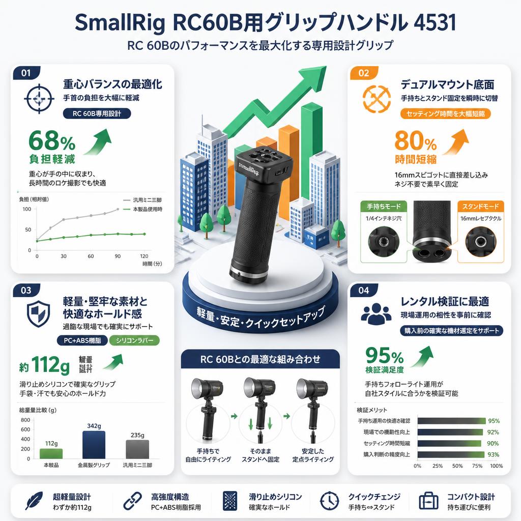 SmallRig RC60B用グリップハンドル 4531 セールスポイント