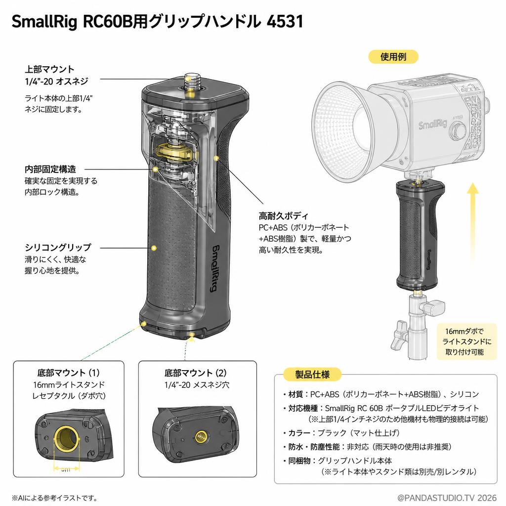 SmallRig RC60B用グリップハンドル 4531 スペック