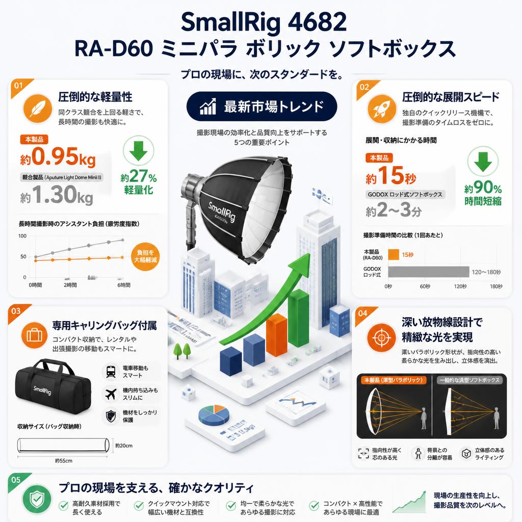 SmallRig4682 RA-D60 ミニパラ ボリック ソフトボックス セールスポイント