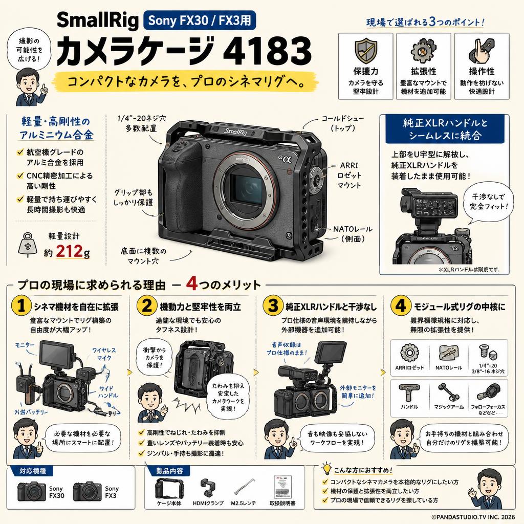 SmallRig Sony FX30 / FX3用カメラケージ 4183 概要
