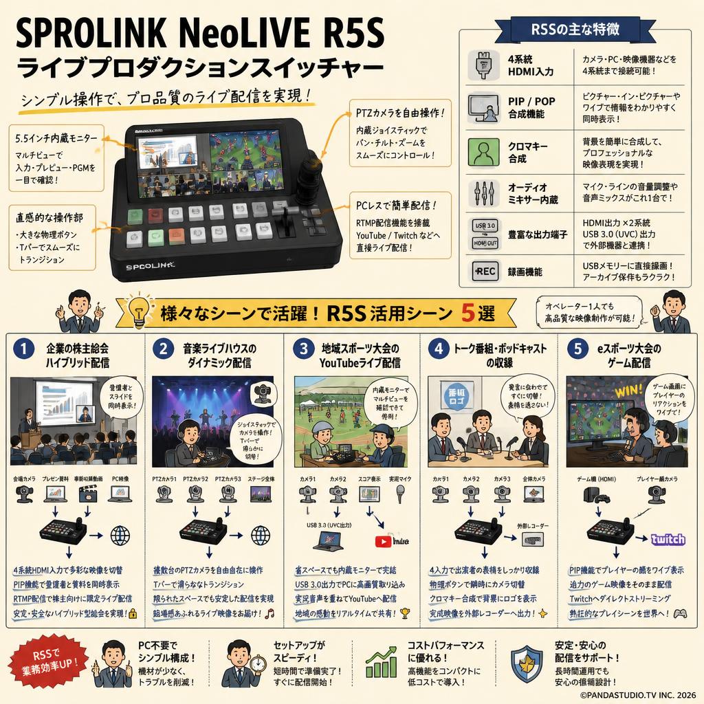 SPROLINK NeoLIVE R5S ライブプロダクションスイッチャー 用途