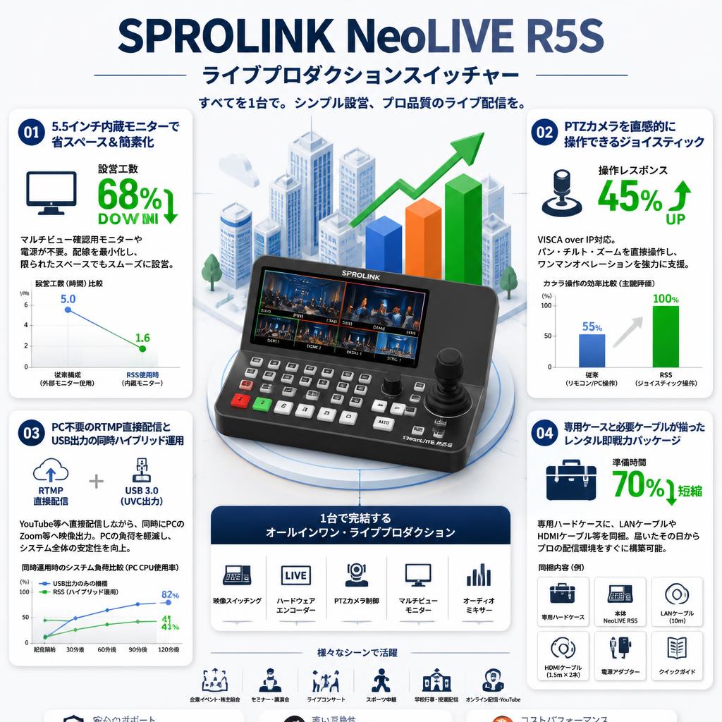 SPROLINK NeoLIVE R5S ライブプロダクションスイッチャー セールスポイント