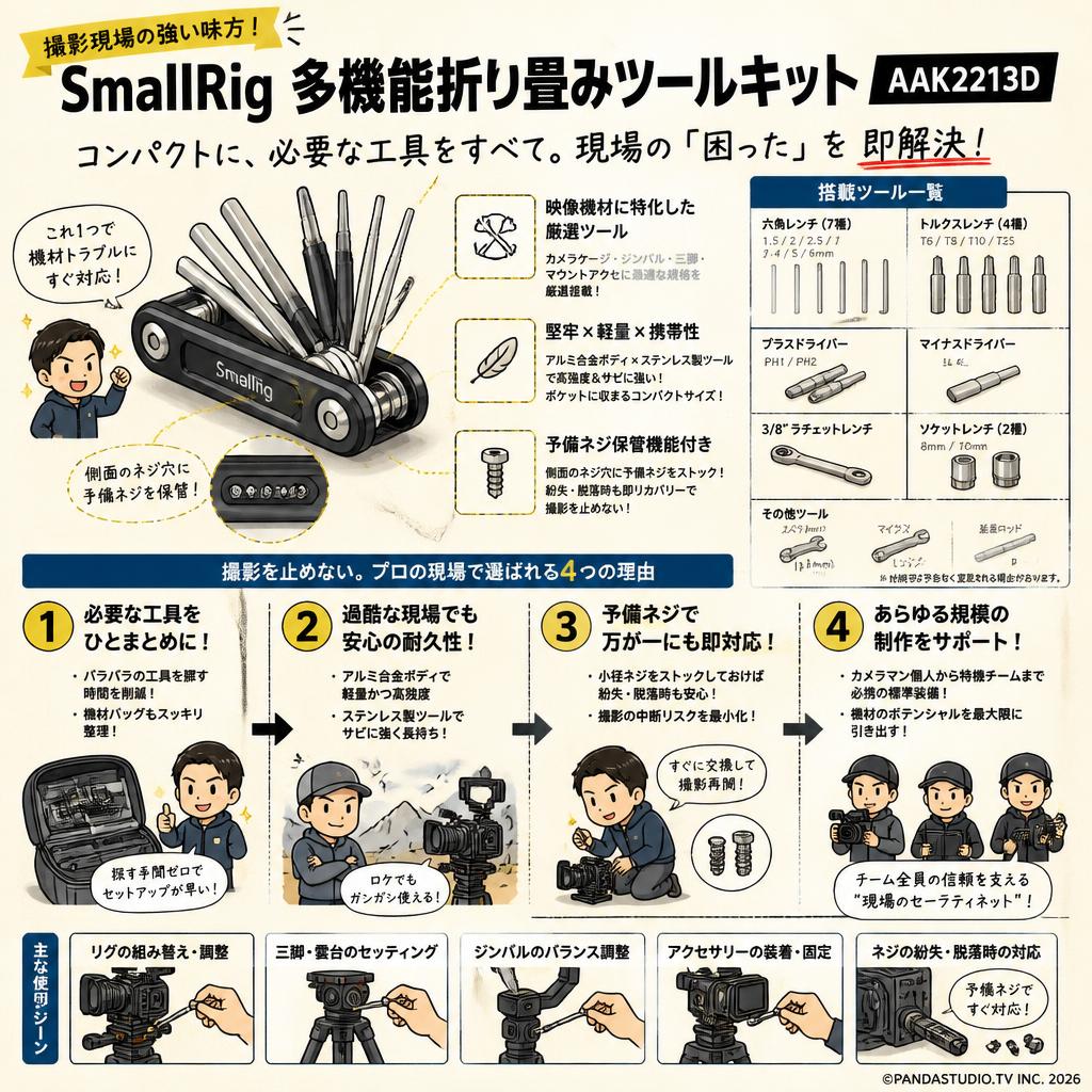 SmallRig 多機能折り畳みツールキット AAK2213D 概要