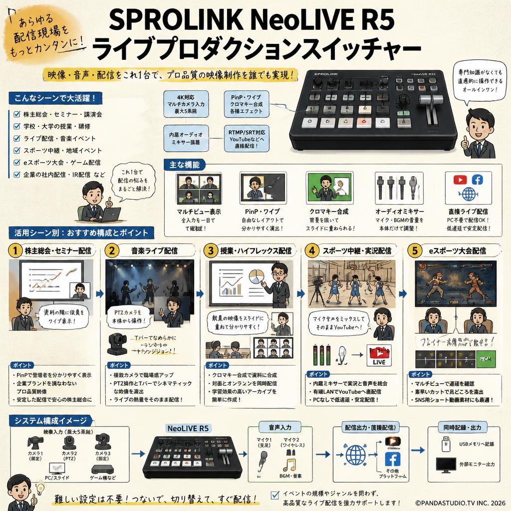 SPROLINK NeoLIVE R5 ライブプロダクションスイッチャー 用途