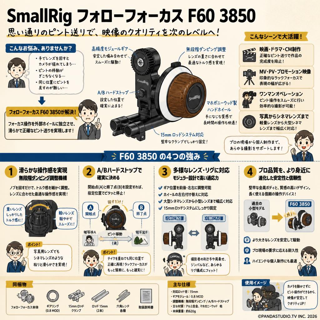 SmallRig フォローフォーカス F60 3850 概要